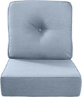 Luxury 22x24/22x25 6-Inch Outdoor Cushions - Water Repellent 1 Set Zippered Patio Chair Cushion for Wicker Dining Rocking Swivel Chairs Loveseat Couch Sectional Sofa - Baby Blue
