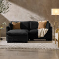 Best Choice Products Modern Loveseat Sofa for Living Room, Corduroy Recliner, Removable Cover, Spring Cushions, Solid Wood Frame, Easy Assembly for Small Spaces, 82in – Black