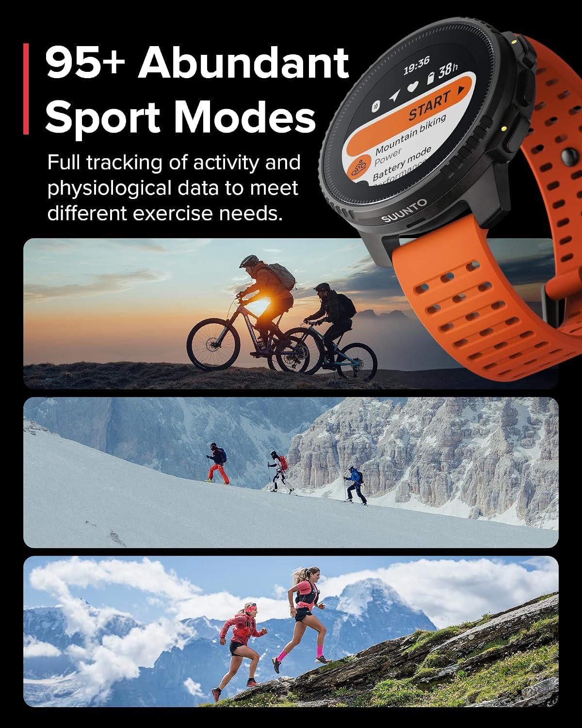 SUUNTO Vertical GPS Adventure Watch, Activity Tracker w/Dual-Band GNSS & Offline Maps, Supports 95+ Sports, Training Metrics & Recovery Insights, Solar Charging Opt. for 1yr Daily Use