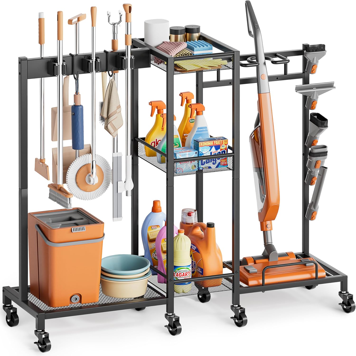 Olakee Vacuum Stand for Dyson and Broom Holder Cart