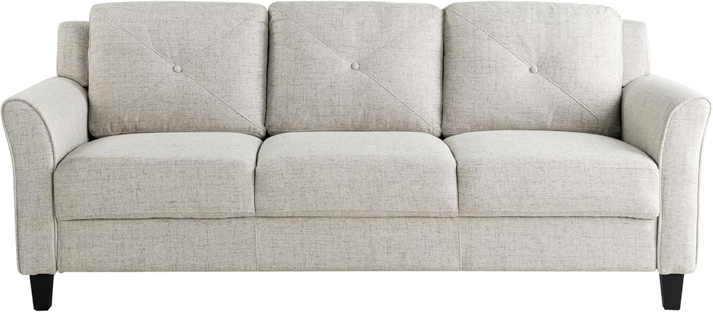 Studio Living Harrington 80.3' Sofa, Transitional Modern, Pocket Coil Comfort, Easy Assembly, Woven Fabric, Beige