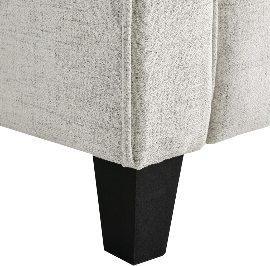 Studio Living Harrington 80.3' Sofa, Transitional Modern, Pocket Coil Comfort, Easy Assembly, Woven Fabric, Beige