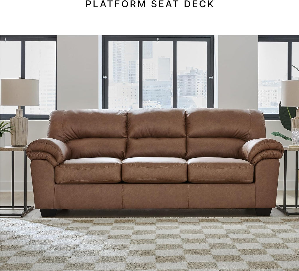 Signature Design by Ashley Walker Point Contemporary Sofa with Removable Cushion, Light Brown
