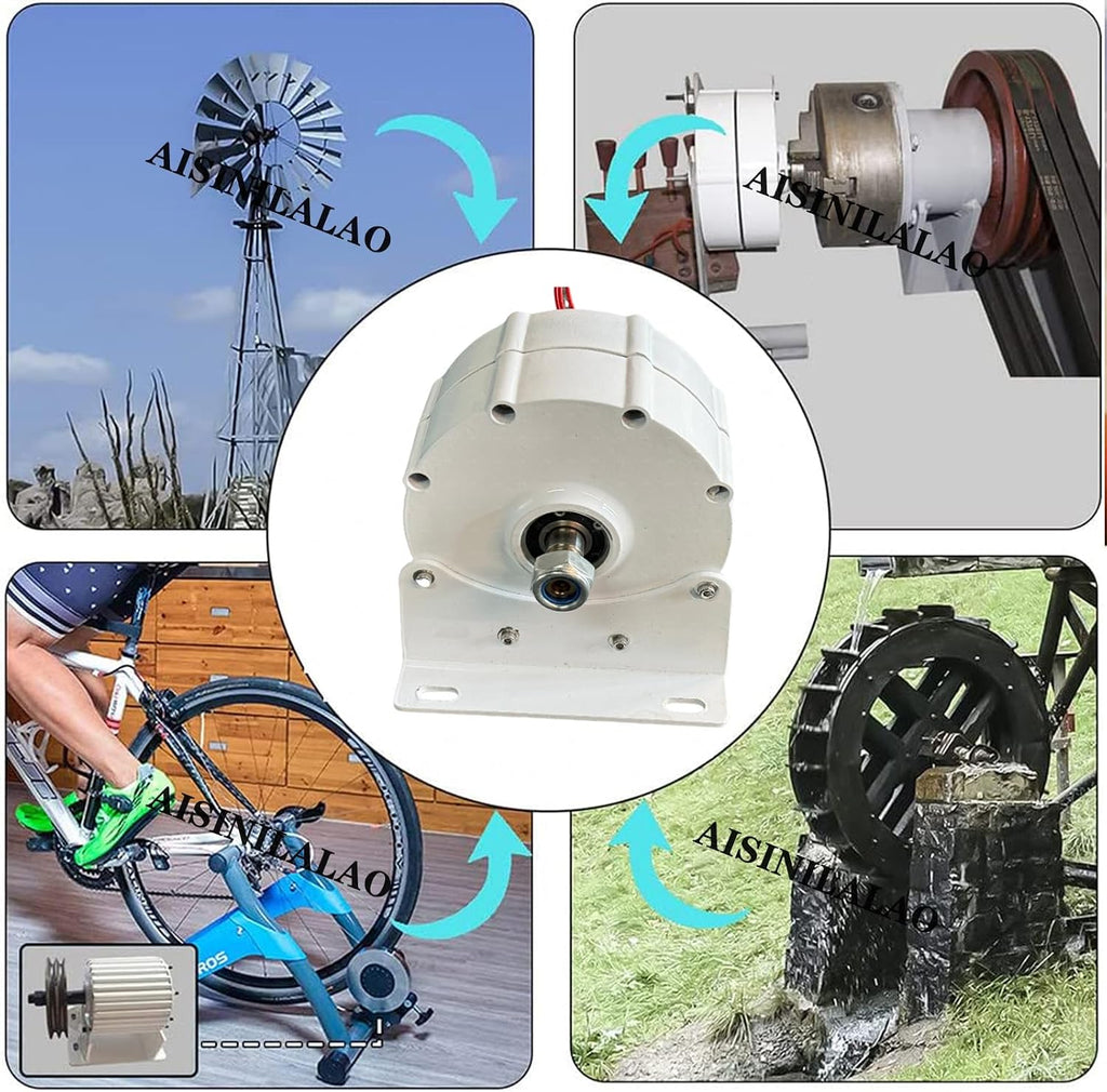 1000W-3000W Gearless Permanent Magnet Generator,12V 24V 48V 220V Low Speed AC Alternator Generators with Base Use for Wind Turbine Water Turbine,220v