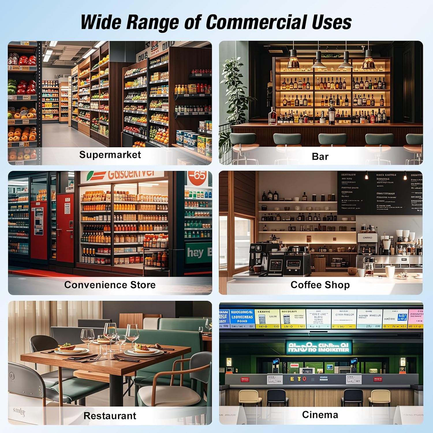 Commercial Beverage Refrigerator, 24 Inch Beverage Fridge, 15 Cu. Ft. Drink Fridge, Display Refrigerator Glass Door, Commercial Display Fridge with Customizable Light Box for Shops, Restaurants, Bars