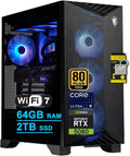 msi Aegis R2 AI 2nd Gaming Desktop Intel 24-core Ultra 9 285 64GB RAM 2TB SSD GeForce RTX 5080 (Up to 1801 Tops) 360mm Liquid Cooler 5Gb LAN Wi-Fi7 850W 80+ Gold PSU Win11 ICP Hub