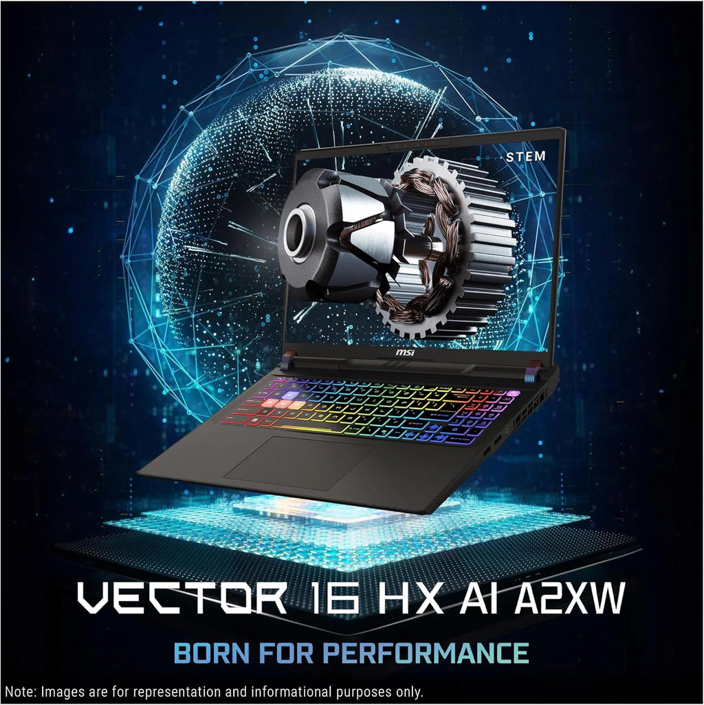 MSI Vector 16 HX AI Gaming Laptop, Intel Ultra 9-275HX, 32 GB DDR5 RAM, 1 TB PCIe SSD, 16' WQXGA (2560x1600) 240Hz Display, Nvidia G-Force RTX 5080, 24 Zone RGB Keyboard, W11 Home, Cosmo Gray