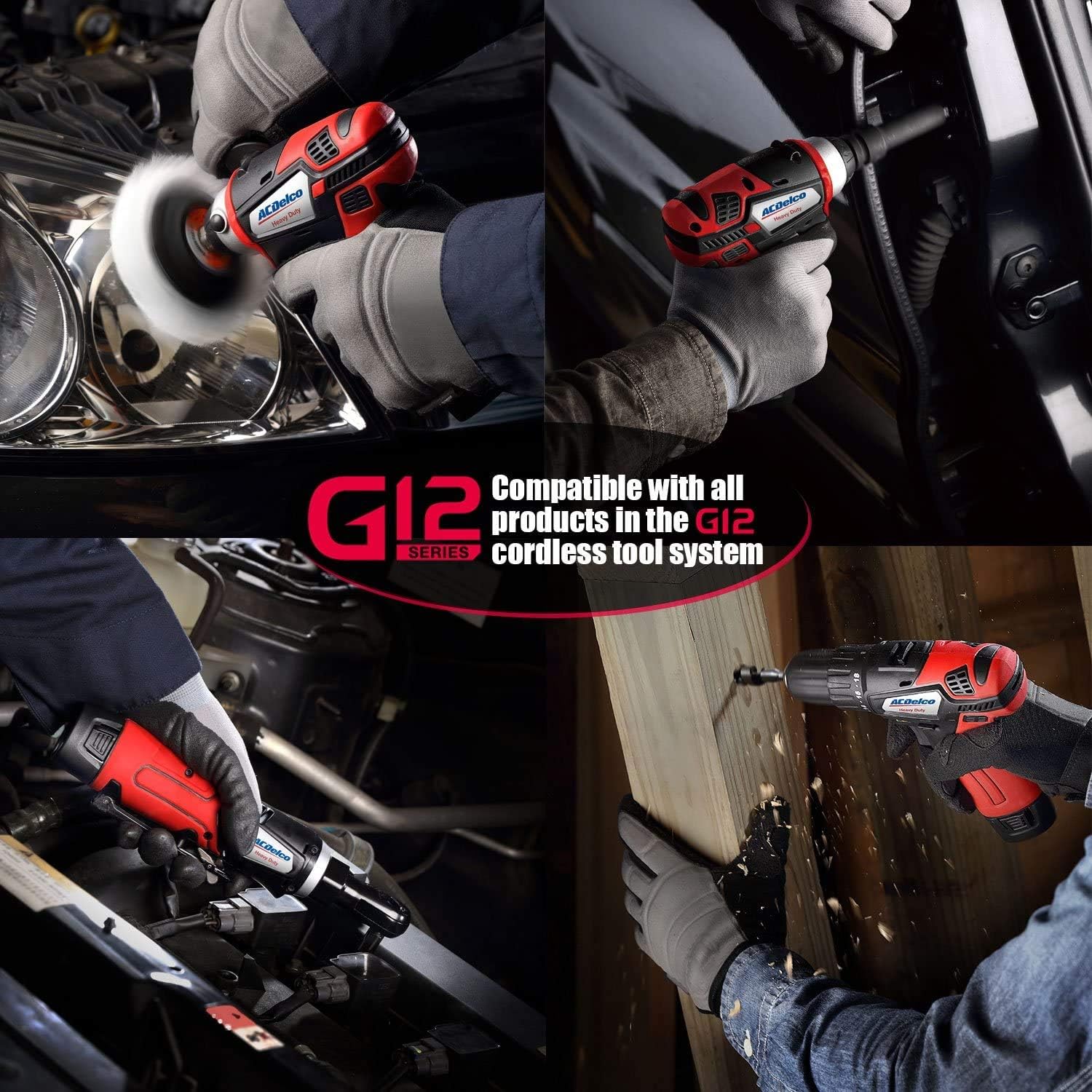 ACDelco G12 Series 2-Tool Combo Kit- 1/4' & 3/8' Brushless Ratchet Wrench, ARW12103-K8