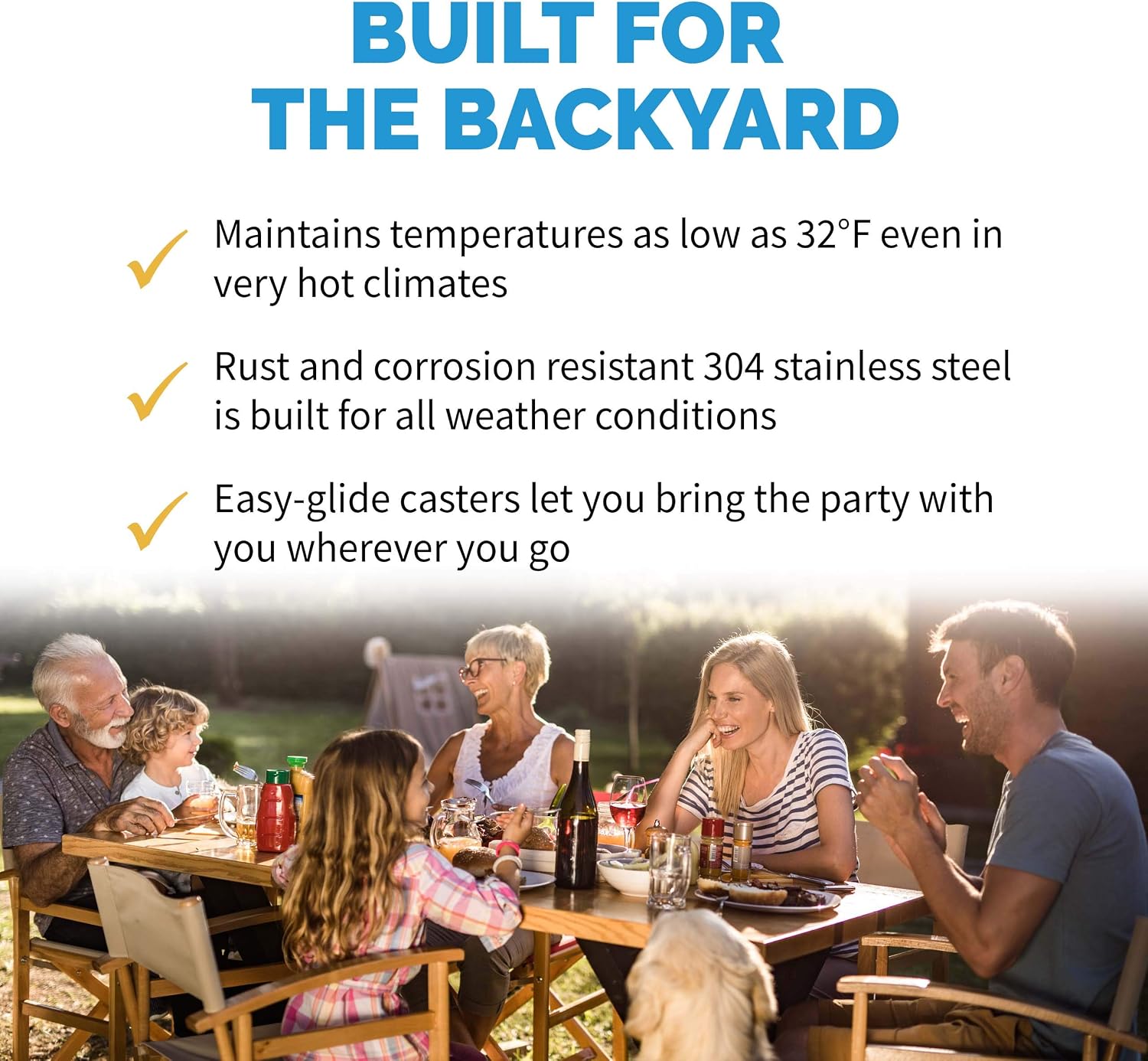 NewAir 24' Outdoor Beverage Fridge | Freestanding or Built-In Under counter Refrigerator for Outside Patio | Weatherproof Outdoor Fridge for 160 Cans with Auto-Closing Door | Stainless Steel