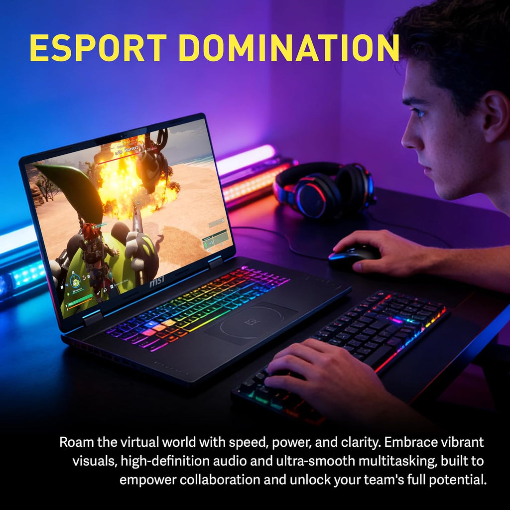 MSI Crosshair 18 HX AI 18' QHD+ 240Hz Gaming Laptop, Intel Ultra 9 275HX, NVIDIA RTX 5070 8GB GDDR7, 64GB DDR5, 3TB Storage (2TB SSD+1TB Docking Station), RGB Backlit Keyboard, Wi-Fi 6E, Win 11, Black