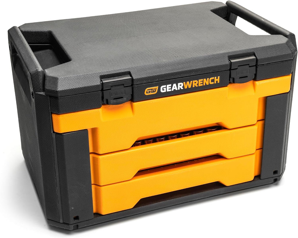GEARWRENCH Mechanics Tool Set in 3 Drawer Storage Box, 232 Piece
