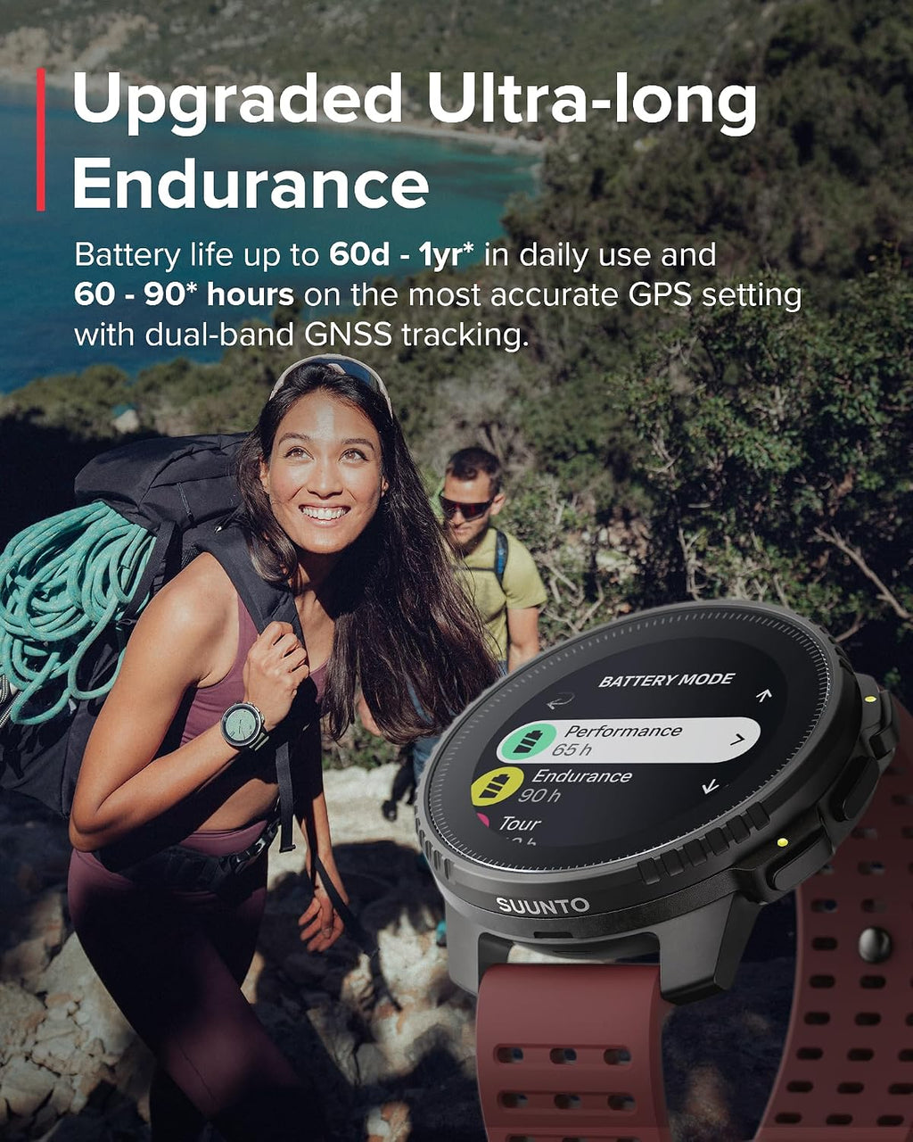 SUUNTO Vertical GPS Adventure Watch, Activity Tracker w/Dual-Band GNSS & Offline Maps, Supports 95+ Sports, Training Metrics & Recovery Insights, Solar Charging Opt. for 1yr Daily Use