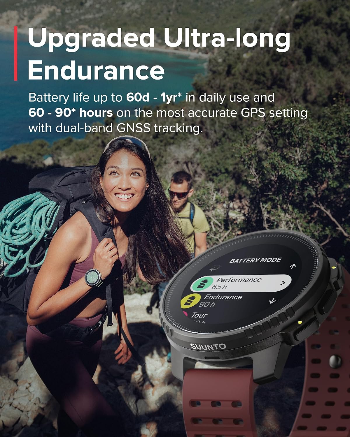 SUUNTO Vertical GPS Adventure Watch, Activity Tracker w/Dual-Band GNSS & Offline Maps, Supports 95+ Sports, Training Metrics & Recovery Insights, Solar Charging Opt. for 1yr Daily Use