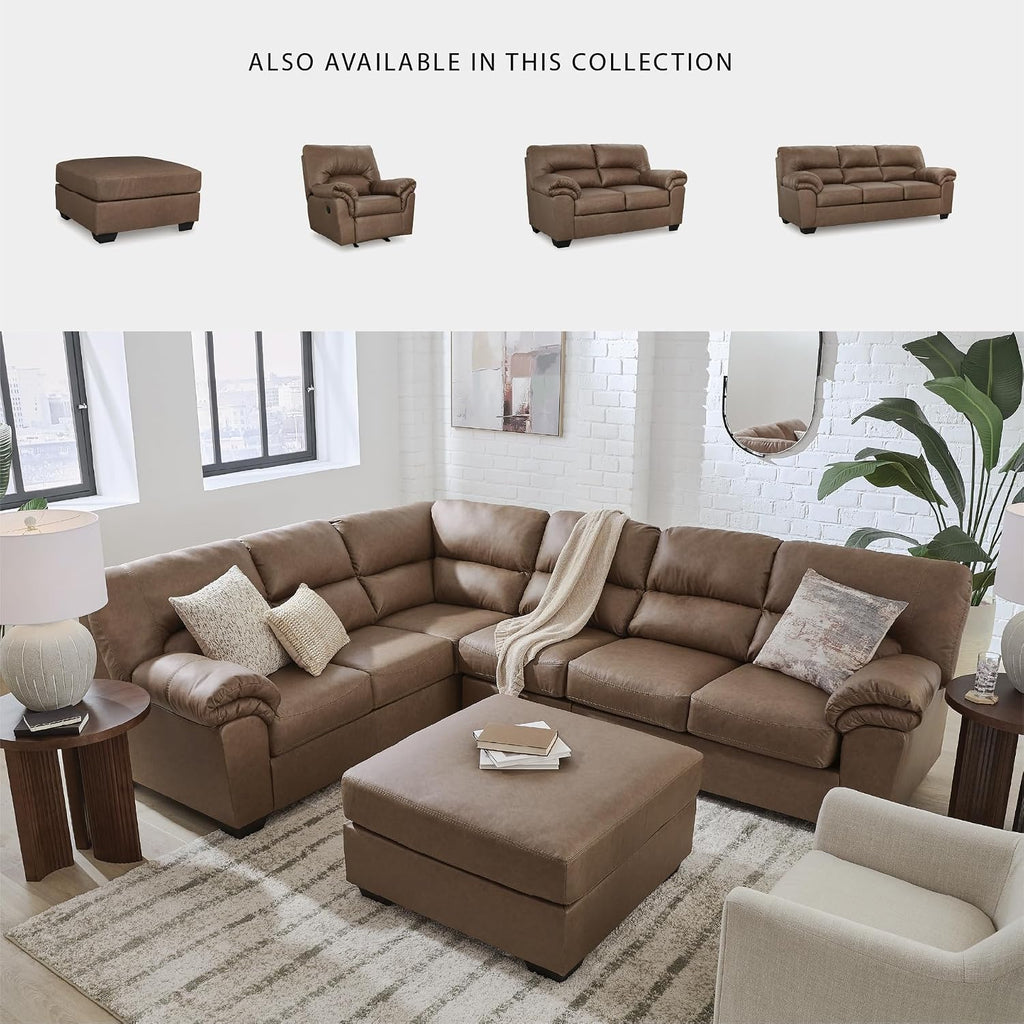 Signature Design by Ashley Walker Point Contemporary Sofa with Removable Cushion, Light Brown