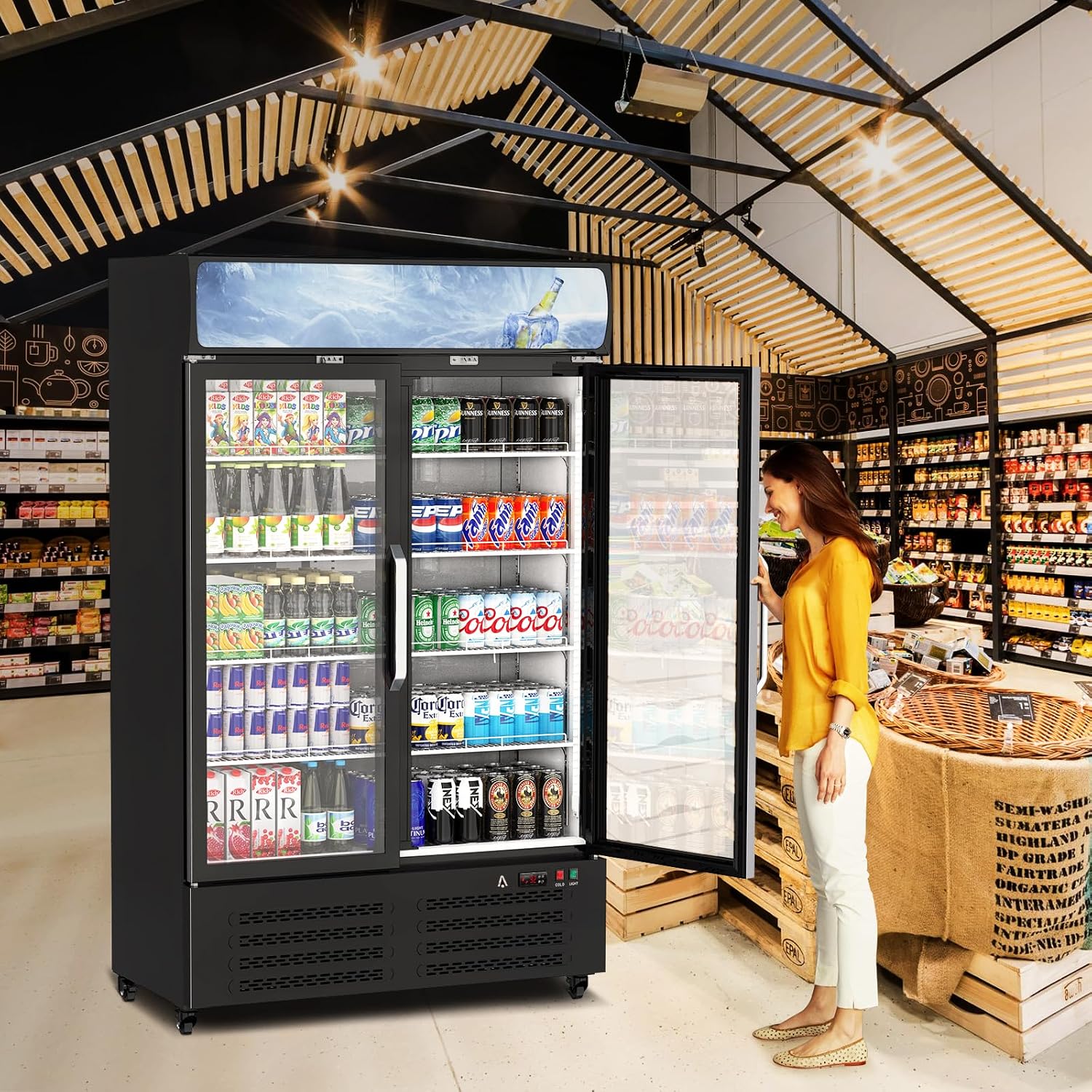 GAOMON XQPsHck Commercial Refrigerator, 26 Cu.Ft, Black