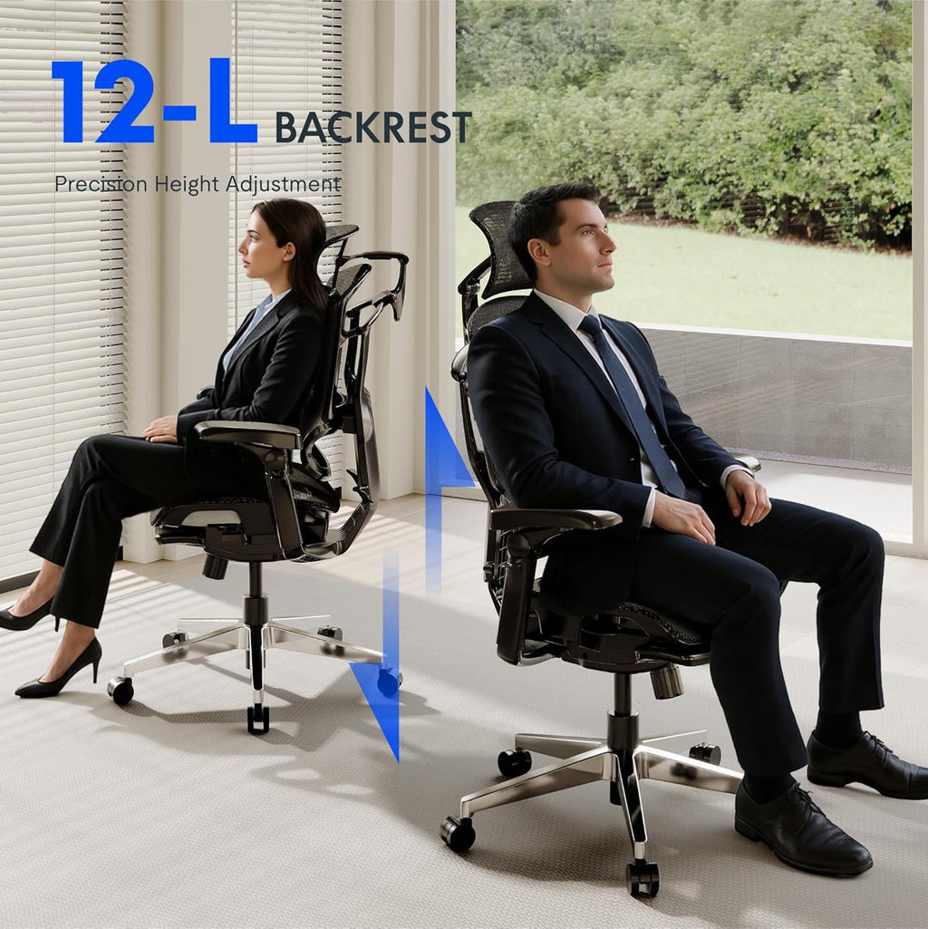 FLEXISPOT ErgoX-PRO Ergonomic Office Chair Black – Cloudtech Cushion, 5D Lumbar, 7D Armrests, 4D Headrest, 551LBS Capacity – Office, Gaming, Home