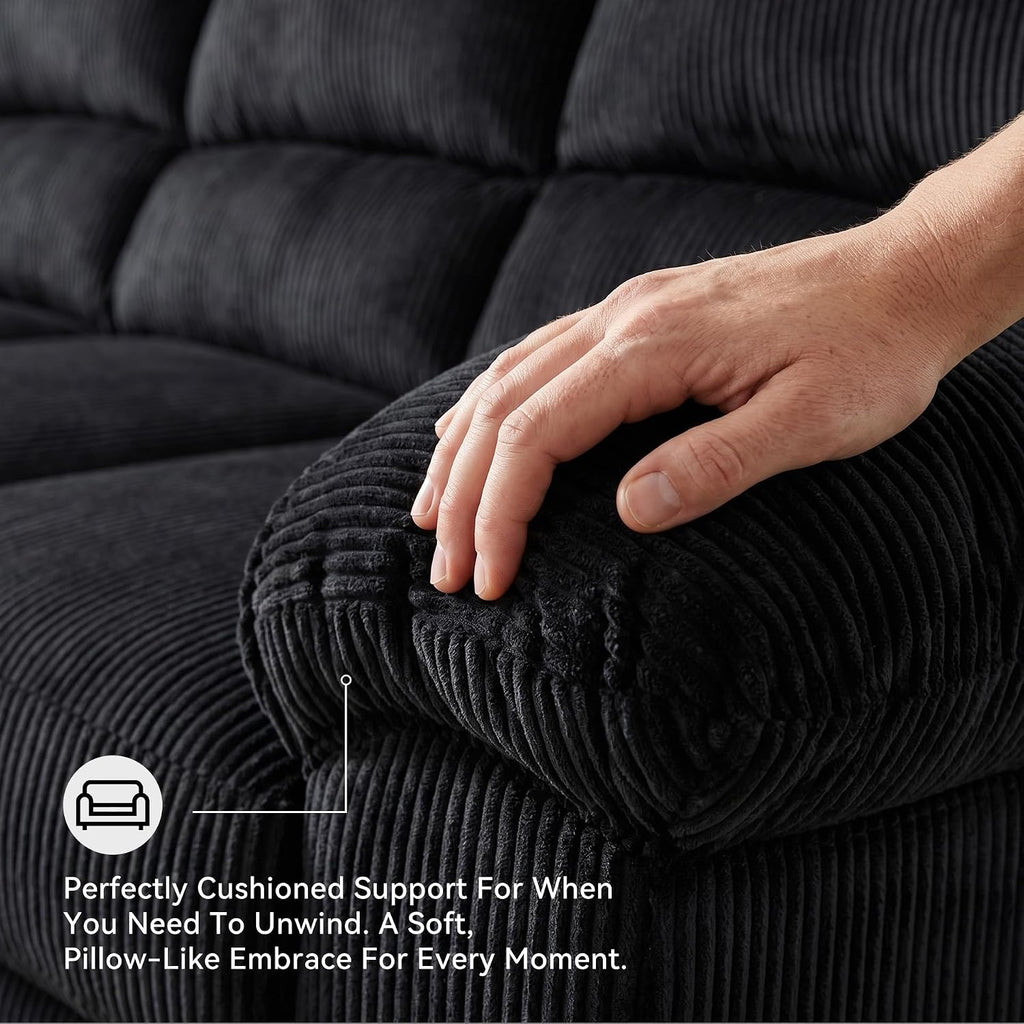 Signature Design by Ashley SimpleJoy Modern Sofa for Living Room, Black