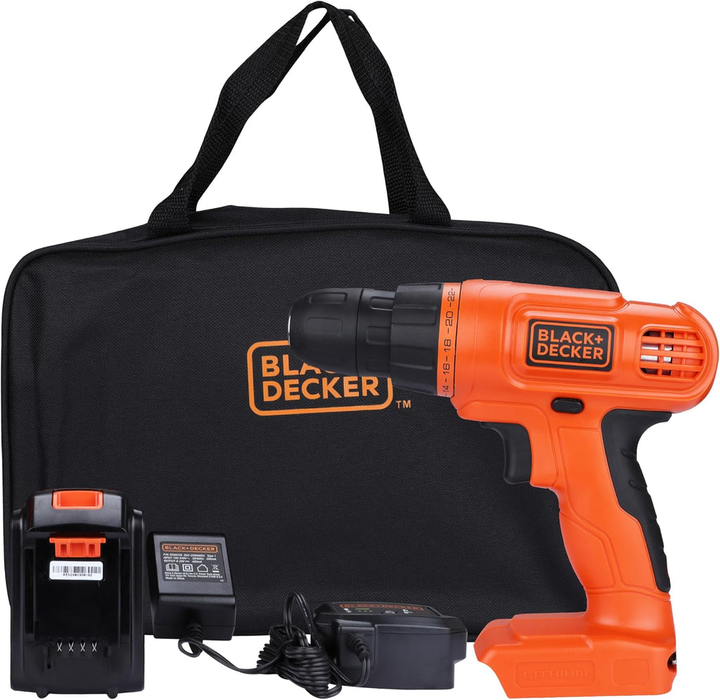BLACK+DECKER 20V MAX Drill & Home Tool Kit, 34 Piece (BDCD120VA), Orange