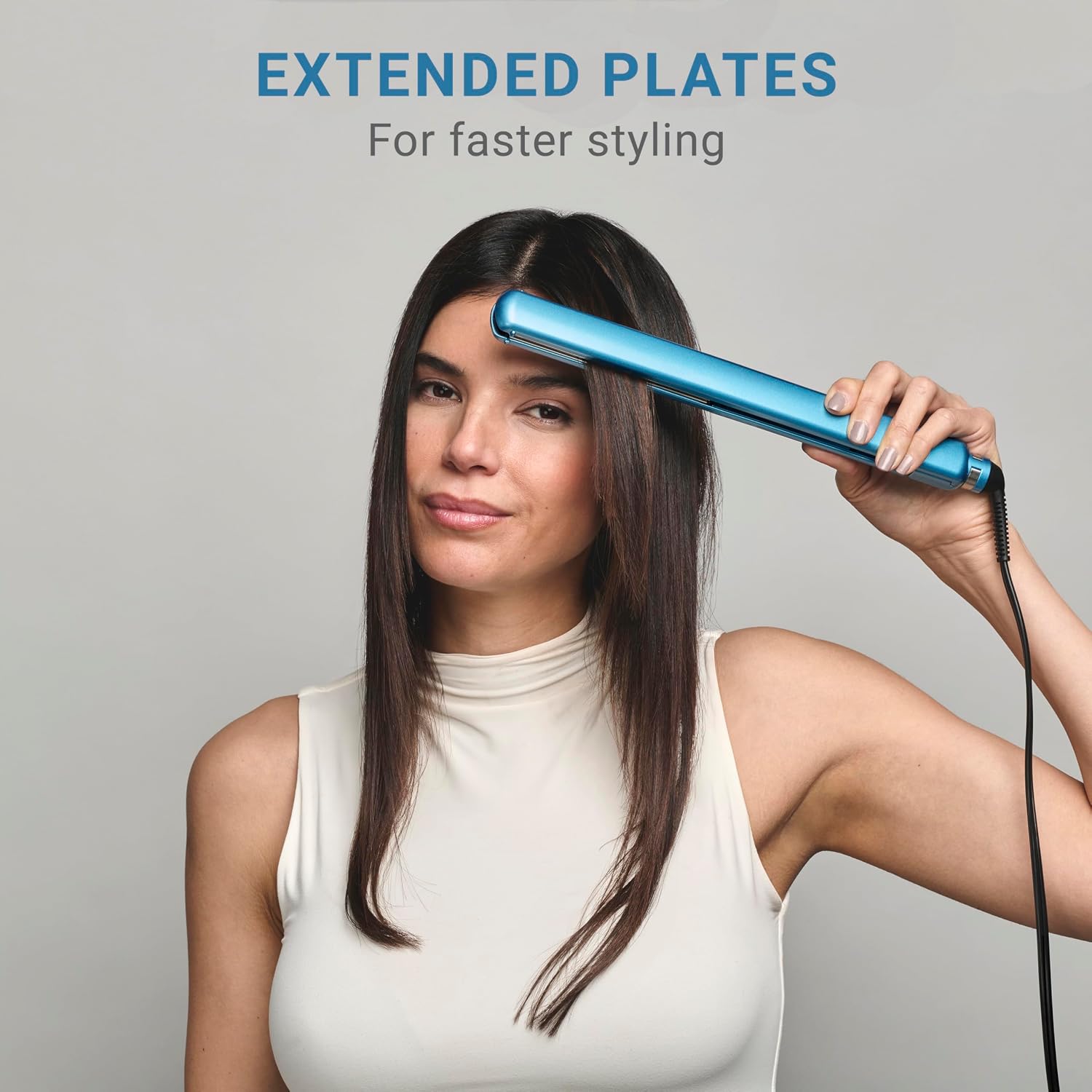 BabylissPRO Nano Titanium Ultra-Thin Hair Straightener, Professional Flat Iron, 5-Inch Extended Plates for Faster Straightening, for All Hair Types