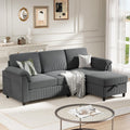 Sectional Couches for Living Room, L Shaped Couch with Side Storage Pockage, Comfortable 3 Seat Sofa Couches for Apartment, Grey