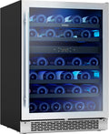Zephyr BWN24C02AG Brisas 24 Inch Wide 46 Bottle Capacity Built-In or Freestanding Wine Cooler with Dual-Pane Door - Stainless Steel