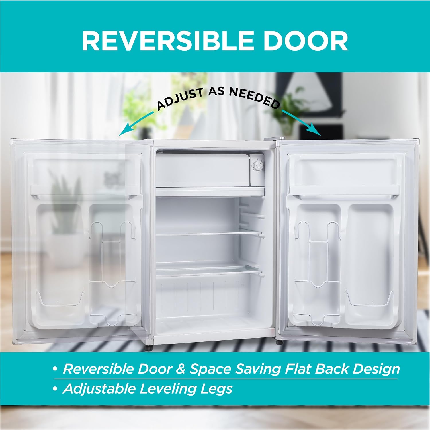 BLACK+DECKER 2.5 Cu. Ft. Compact Refrigerator, ENERGY STAR Certified, Single Door Mini Fridge with Chiller Compartment, Personal Fridge for Home or Dorm Room, R600a Refrigerant, BCRK25W, White