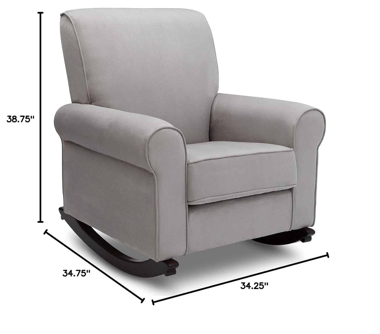 Delta Children Rowen Nursery Rocking Chair, Dove Grey