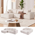 108' Modular Sectional Sofa, Cloud Sectional Couch with Deep Seat, Modern Modular L-Shape Sofa Couch with Chaise,Upholstered Boneless Couches for Living Room Bedroom (Beige, Left Facing Chaise)