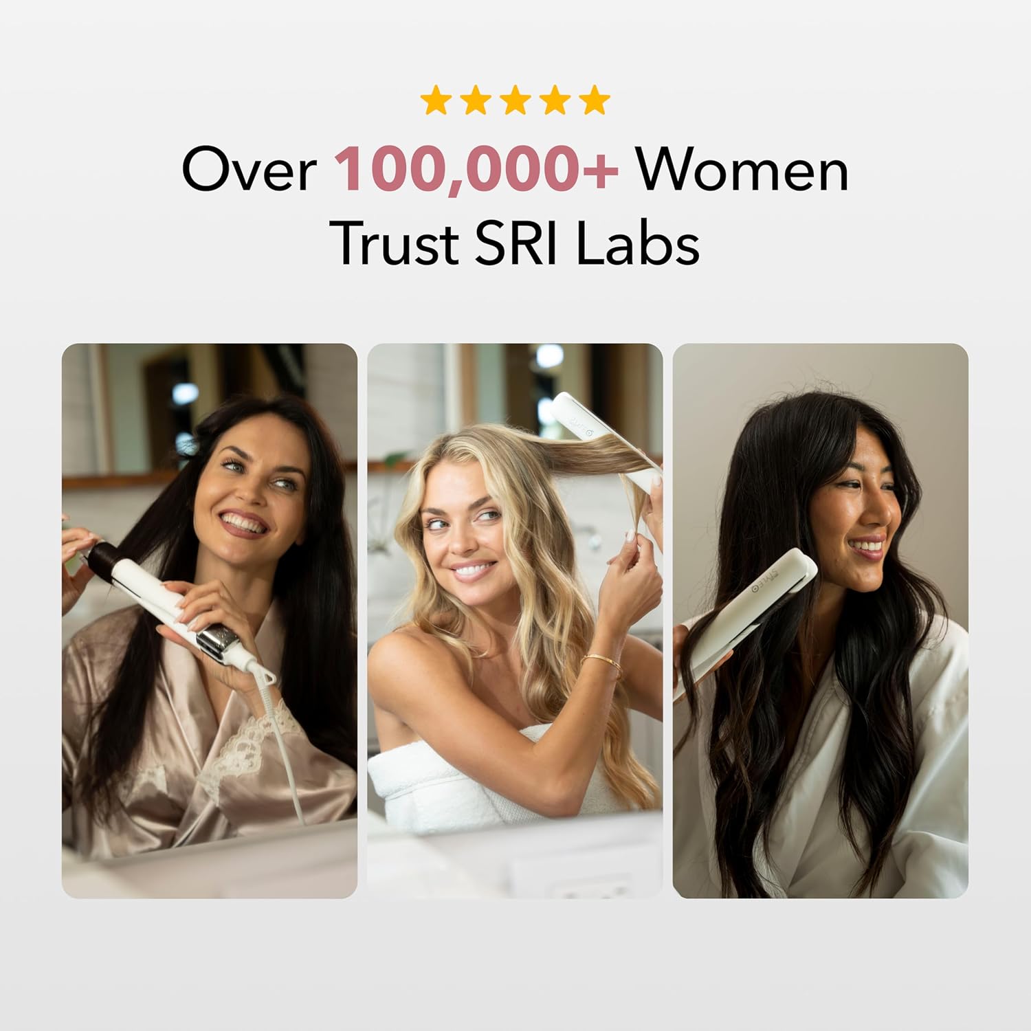 SRILabs StyleQ Flat Iron Hair Straightener — Red Light Therapy, Titanium Plates, Graphene Technology, Negative Ions | 12 Heat Settings | Frizz-Free Results for All Hair Types