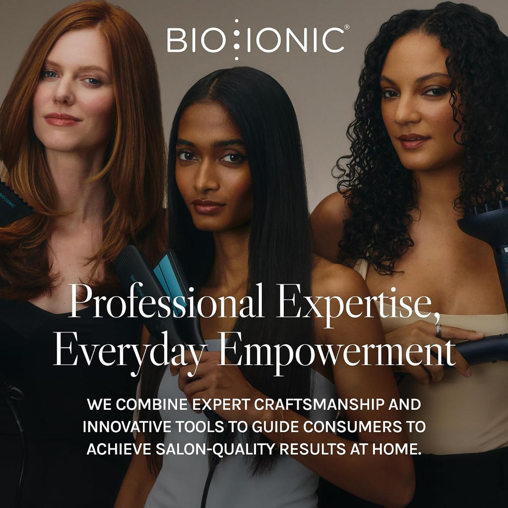 Bio Ionic 10X Styling Iron, Hair Straightener with 1' Sonic Vibrating Plates, Flat Iron with Ion Generating Mineral Complex, Versatile Styler for Wavy & Straight Hairstyles