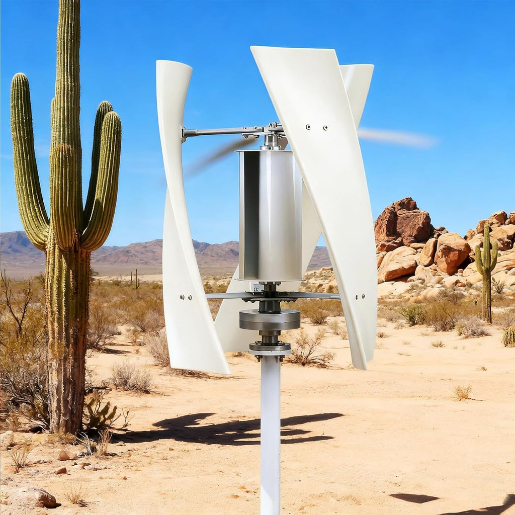 Durable Nylon Fiber Wind Turbine Generator Kit, 1000W-3000W 12V 24V 48V Home Wind Turbine Kits with MPPT Controller for Courtyard Garden Lighting (3 Blades)