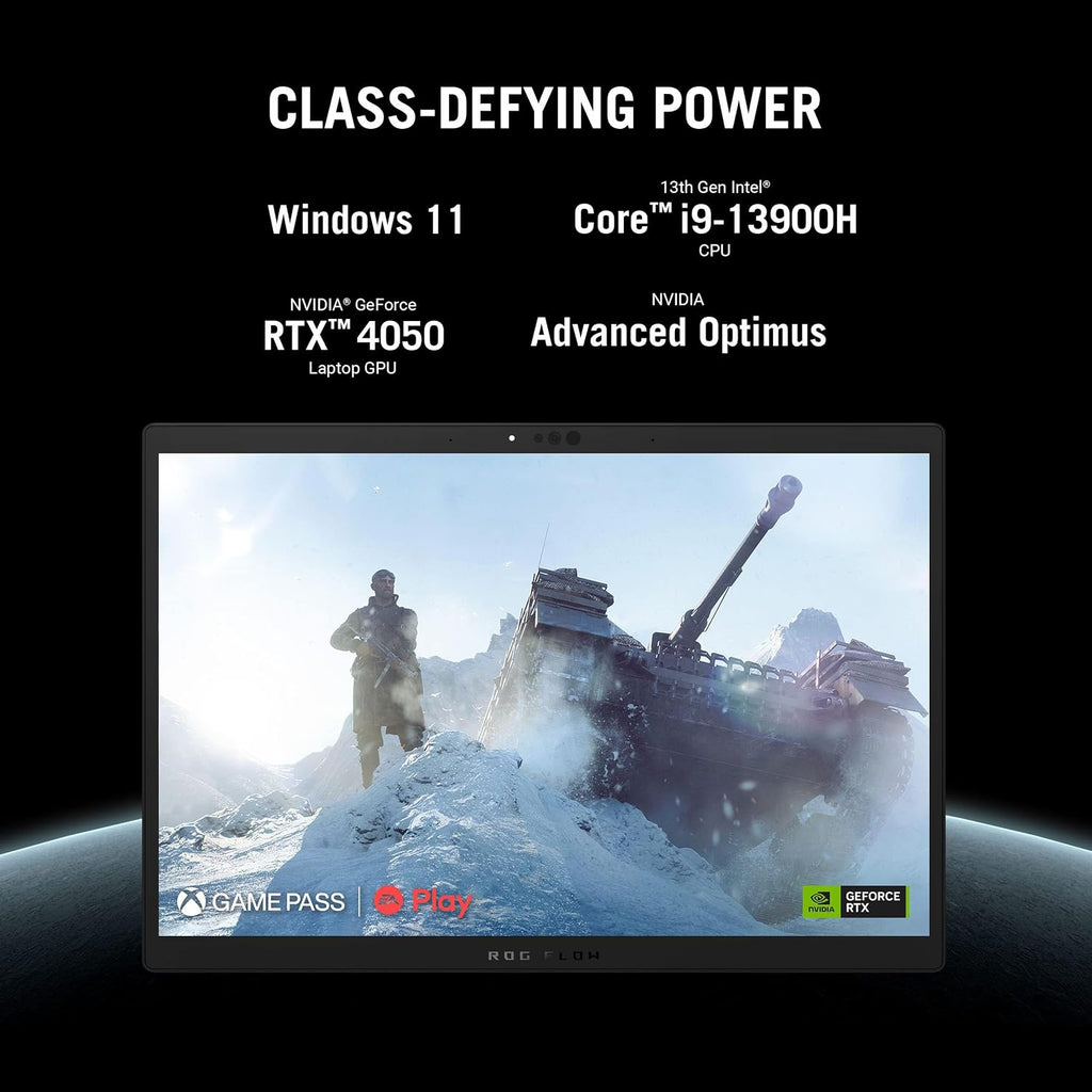ASUS ROG Flow Z13 (2023) Gaming Laptop Tablet, 13.4' Nebula Display 16:10 QHD 165Hz, GeForce RTX 4050, Intel Core i9-13900H, 16GB LPDDR5, 1TB PCIe SSD, Wi-Fi 6E, Windows 11, GZ301VU-DS94