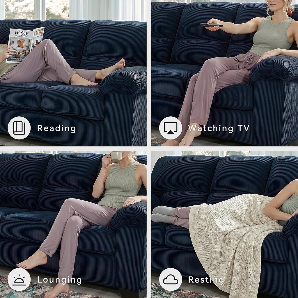 Signature Design by Ashley SimpleJoy Contemporary Sofa for Living Room, Blue