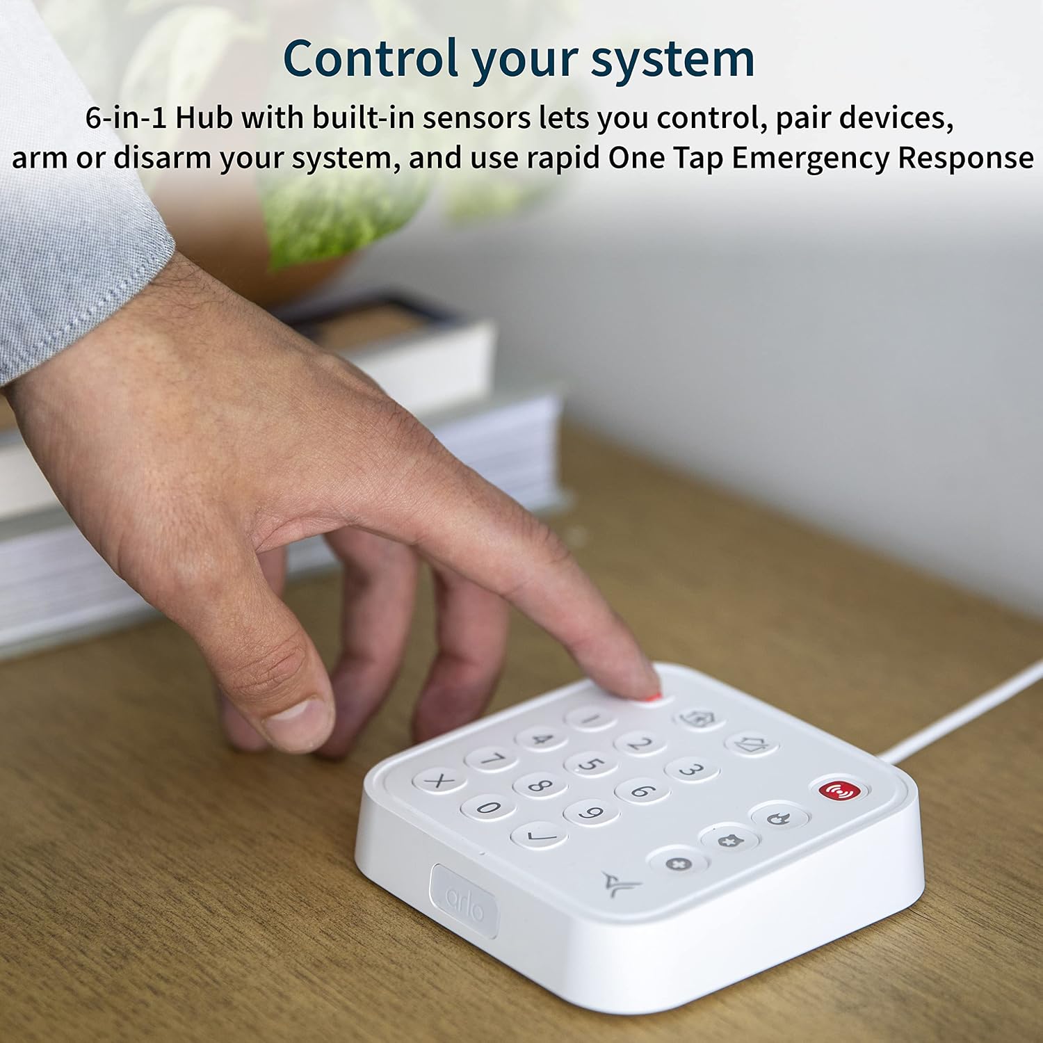 Arlo Home Security System - Wired Keypad Sensor Hub, (3) 8-in-1 Sensors, 24/7 Professional Monitoring- No Contract Required, DIY Installation, Alarm System for Home Security – SS1201, White