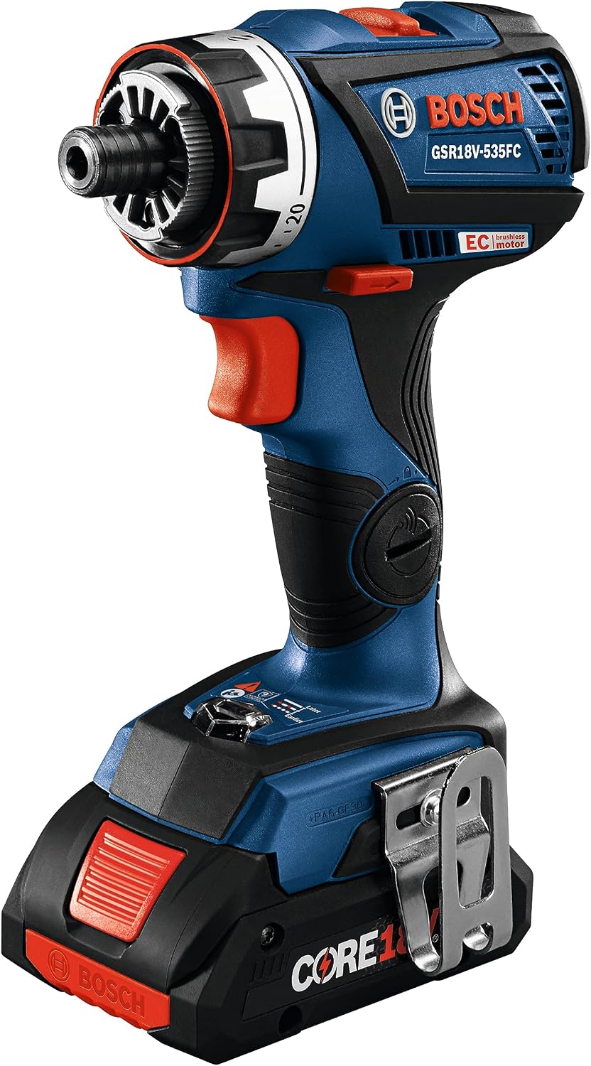 BOSCH GXL18V-270B22 18V Brushless 2 Tool Combo Kit with 5-in-1 Flexiclick Cordless Drill Driver and StarlockPlus Oscillating Multi Tool (Tool Set Includes: CORE18V Battery, Charger & Attachments)