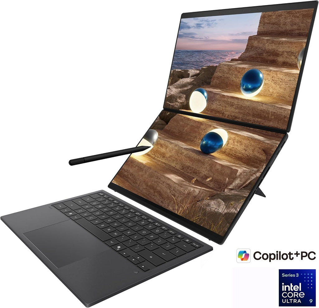 ASUS Zenbook Duo Laptop (2026), Dual 14' OLED 3K 144Hz Touch Display, Intel Core Ultra 9 Processor 386H, Intel Graphics, 32GB RAM, 1TB SSD, Sleeve and Stylus Included, WiFi 7, Windows 11, Moher Gray