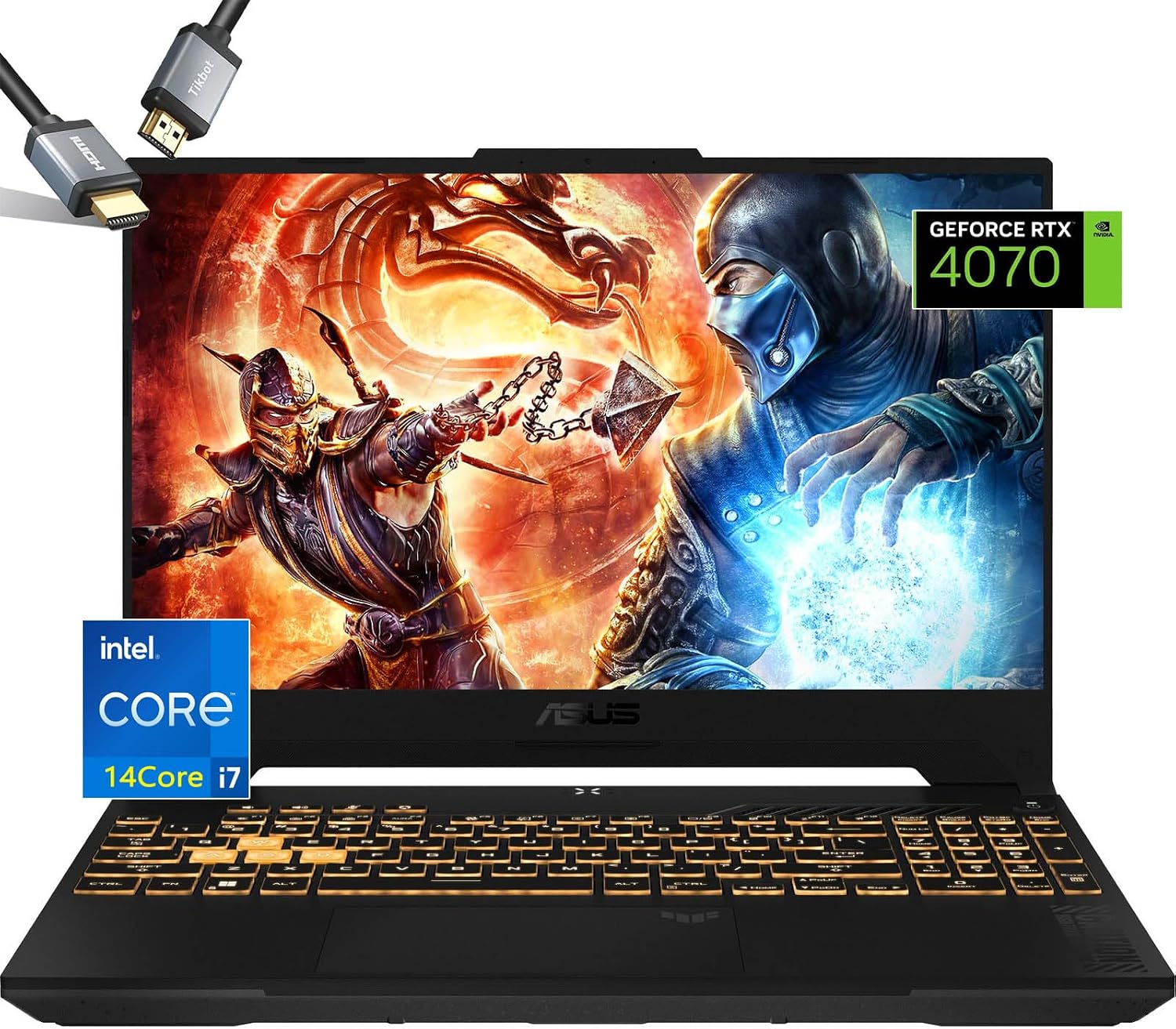 ASUS-TUF Gaming-Laptop RTX 4070 MUX140W - i7-13620H - RGB Backlit Keyboard - 15.6 FHD IPS Display 100% sRGB - G-SYNC - Wi-Fi 6 - Webcam - HDMI Cable -2024 (32GB RAM |2TB PCIe SSD)