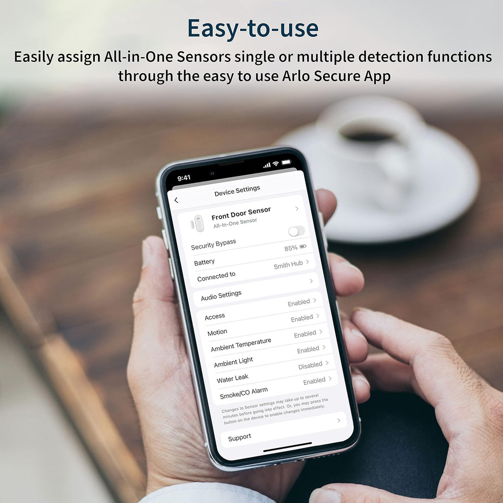 Arlo Home Security System - Wired Keypad Sensor Hub, (3) 8-in-1 Sensors, 24/7 Professional Monitoring- No Contract Required, DIY Installation, Alarm System for Home Security – SS1201, White