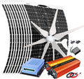 1600W Wind Solar System Kit with with 1000W Inverter:10pcs 120W Solar Panel/400W Wind Turbine Generator/Wind & Solar Controller,12V 24V Battery Charger