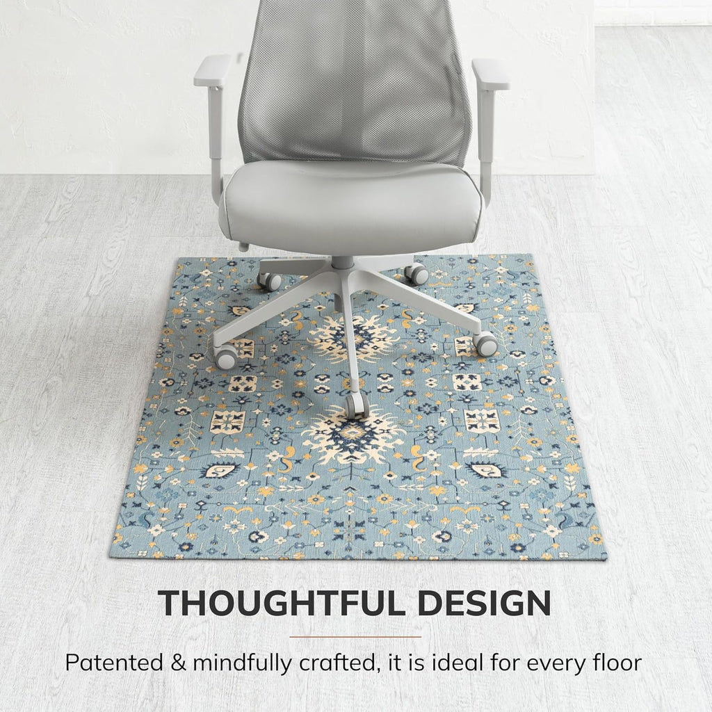 Anji Mountain Rug'd Office Chair Mat for Carpet & Hardwood Floor - Jacquard Woven, Anti-Slip Backing, Low Pile, Floor Protector Desk Chair Mat, Office Rugs for Rolling Chairs (Breeze - 36' x 48')
