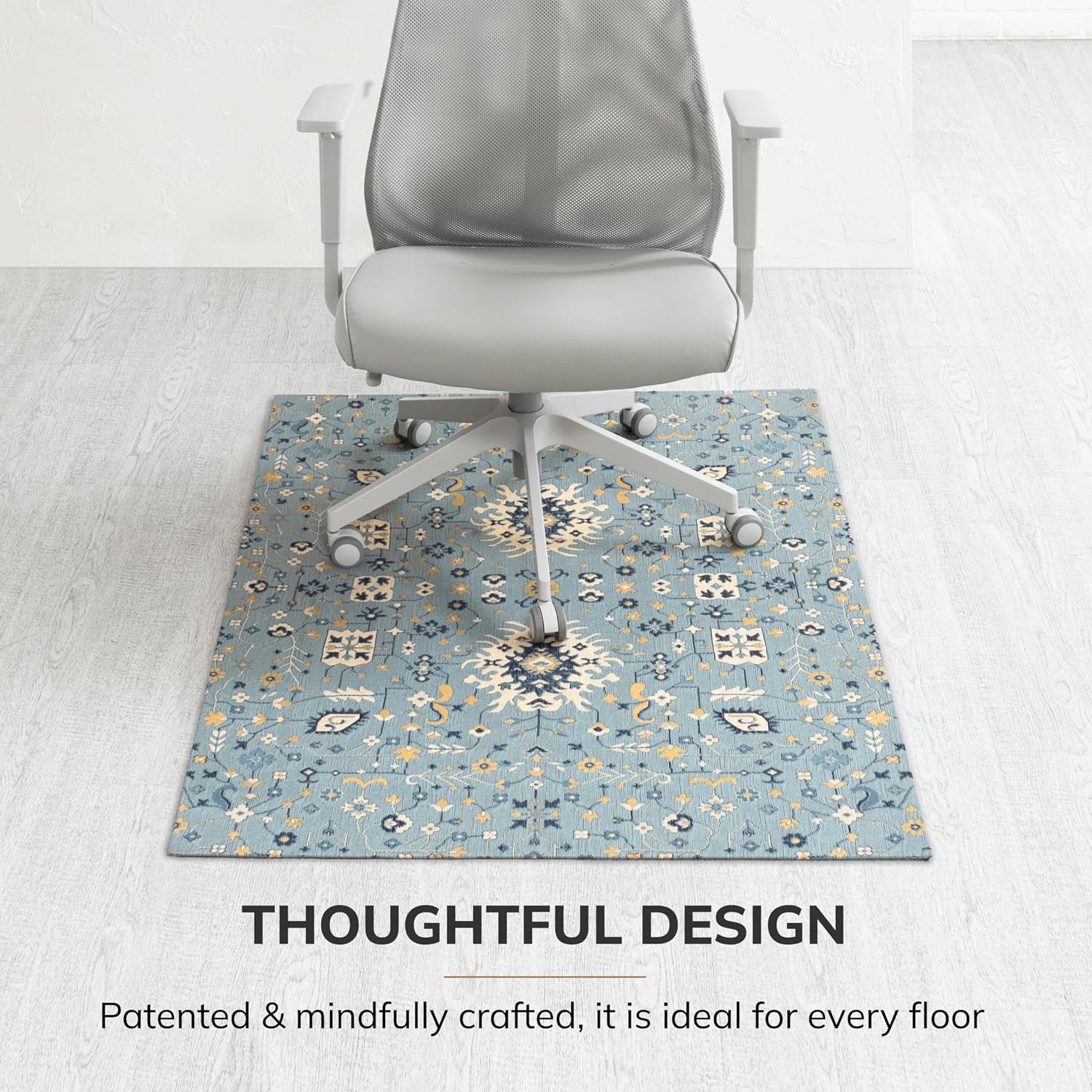 Anji Mountain Rug'd Office Chair Mat for Carpet & Hardwood Floor - Jacquard Woven, Anti-Slip Backing, Low Pile, Floor Protector Desk Chair Mat, Office Rugs for Rolling Chairs (Breeze - 36' x 48')
