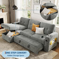 GarveeHome 84 Inch for Living Room, Apartment, Velvet, Light Grey