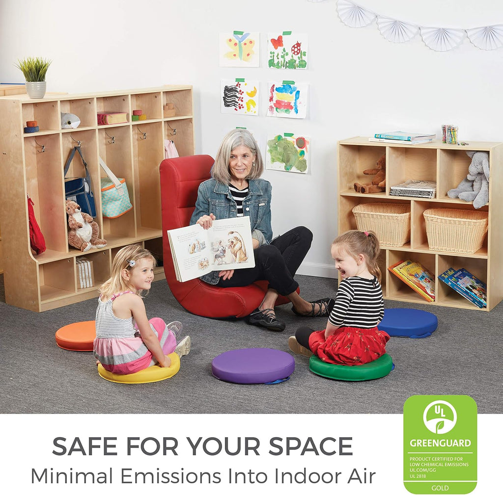 Factory Direct Partners Soft Ergonomic Horizontal Soft Floor Video Rocker - Cushioned Ground Chair Great for Reading, Gaming or Watching TV for Kids, Teens and Adults - Red, 10489-RD