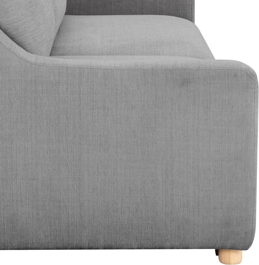 Serta Glendale 90.2' Queen Size Wall-Hugging Convertible Sofa, Dreamcoil Comfort, Chenille Fabric, Grey