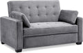 Serta Ainsley 72.6' Convertible Sleeper Sofa, Queen Size, Dreamcoil Comfort, Soft Woven Fabric, Charcoal