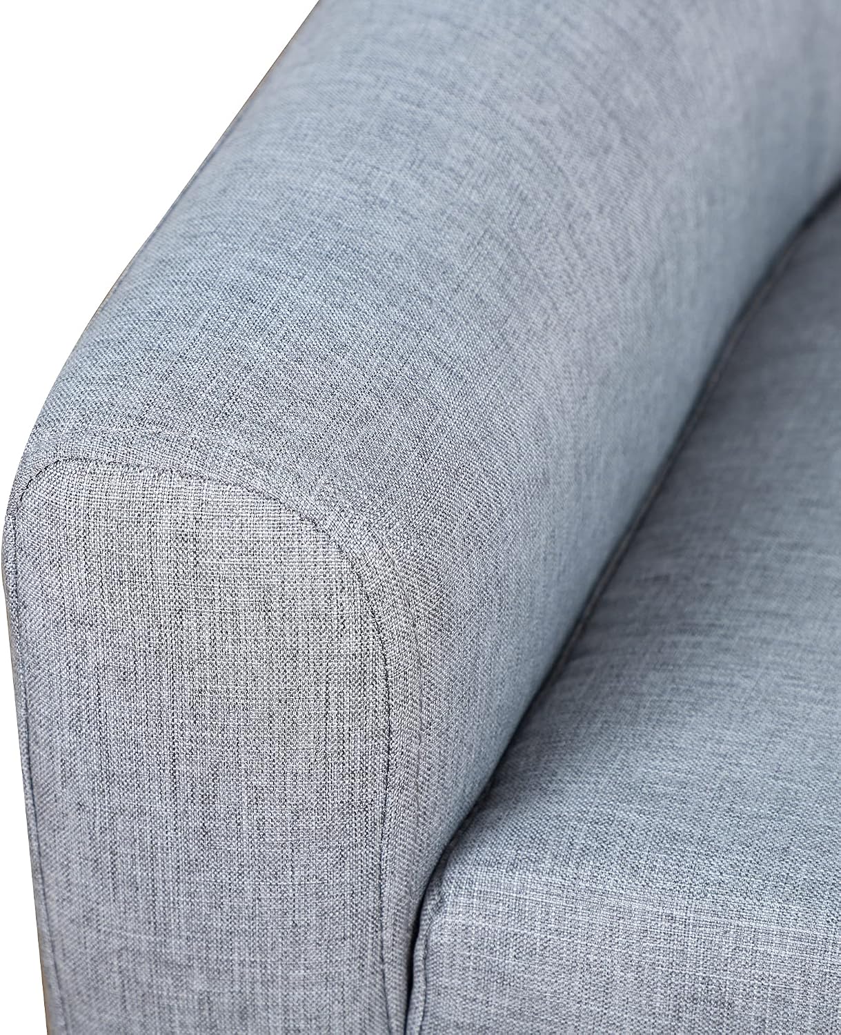 Qaba 2-Seat Kids Sofa, Toddler Sofa Couch, Linen-Like Fabric and Wooden Frame Sofa Chair for Ages 3-7, 11' High Seat, Gray