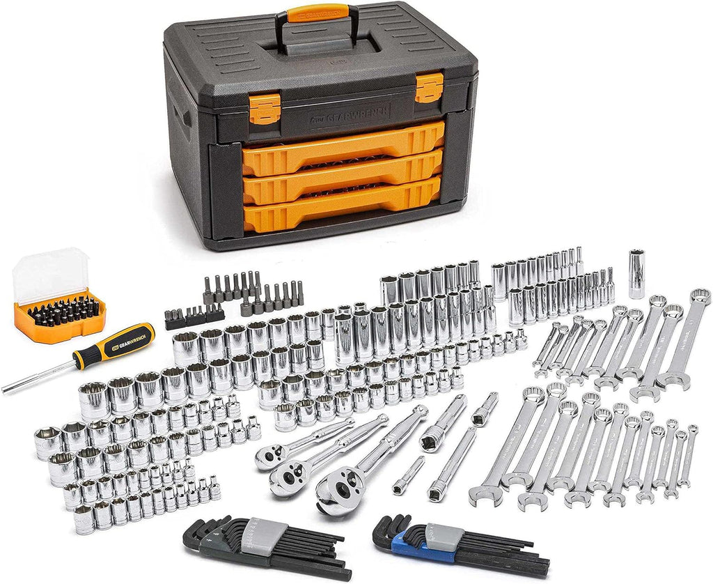 GEARWRENCH 219 Pc. Mechanics Tool Set in 3 Drawer Storage Box - 80940