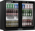 Coolski Back Bar Cooler Commercial Undercounter Refrigerator with 2 Glass Door, Bar Beverage Refrigerator for Beer Soda Wine 7.0 Cu.Ft. Capacity LED Lighting ETL NSF Approved, Black
