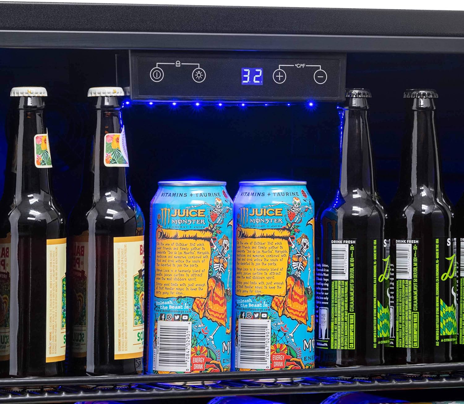 NewAir 24' Outdoor Beverage Fridge | Freestanding or Built-In Under counter Refrigerator for Outside Patio | Weatherproof Outdoor Fridge for 160 Cans with Auto-Closing Door | Stainless Steel
