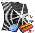 1360W 12V 24V Wind Solar Power Kit with 1000W Inverter: 400W Wind Turbine Generator with Controller + 8pcs 120W Flexible Solar Panels + Solar Regulator +Cable for Mobile Home Off Grid System